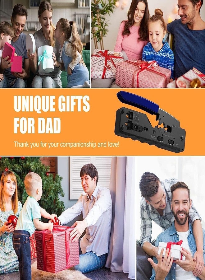 atdaraz أداة تجعيد موصلات RJ45 من Atdaraz، متوافقة مع الموصلات ذات المرور المباشر وغير المباشر، كابلات Cat7-Cat5، قاطعة أسلاك، تصميم مريح - Image 4